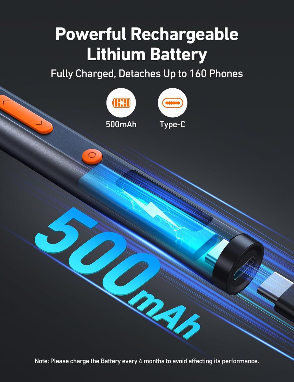 imageAstroAI ES60 37V Mini Electric Screwdriver 63in1 Electric Screwdriver Cordless Set with 60 Magnetic Bits Rotatable Magnetic Storage Repair Tool Kit for Phone Camera Laptop WatchOrange