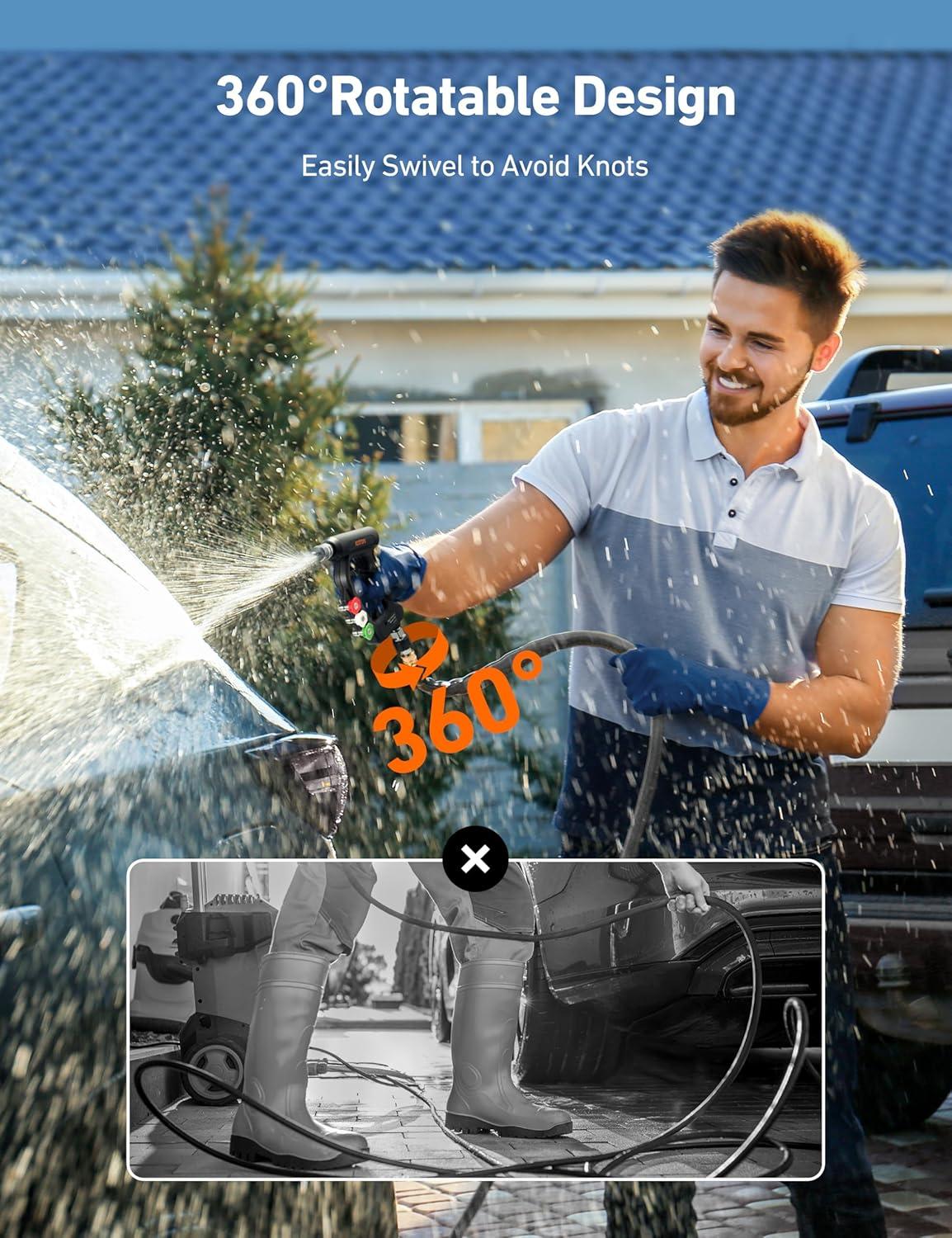 imageAstroAI Pressure Washer Quick Connect Kit M22 14mm Swivel 38 ampamp 34quot Quick Disconnect Adapters for Enhanced Flexibility