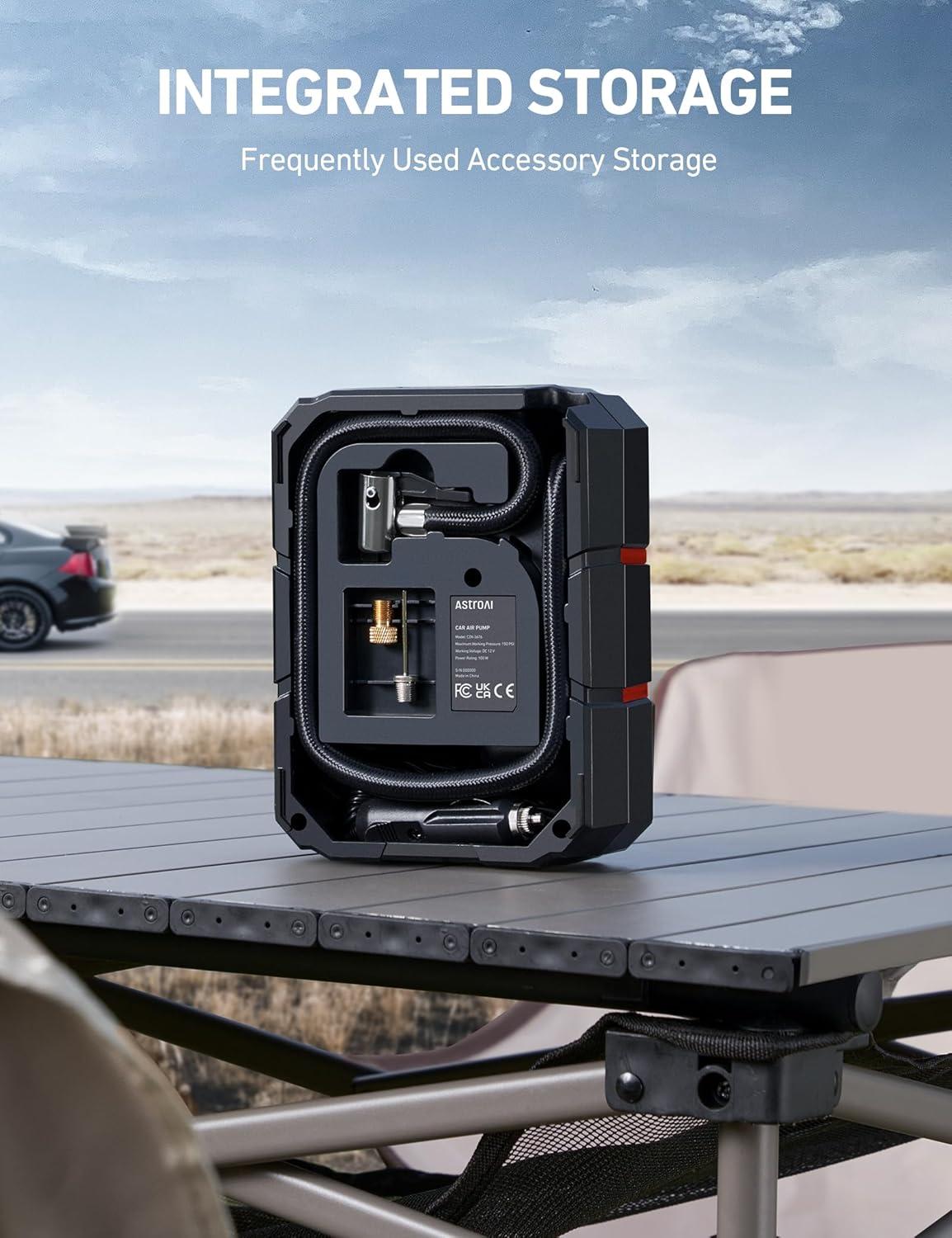 imageAstroAI S1 Tire Inflator Portable Air Compressor 12V DC Digital Car Tire Pump 150 PSI Preset Tire Pressure ampamp Auto Shutoff Electric Air Pump for Car Tires Motorcycles Bicycles Other Inflatables