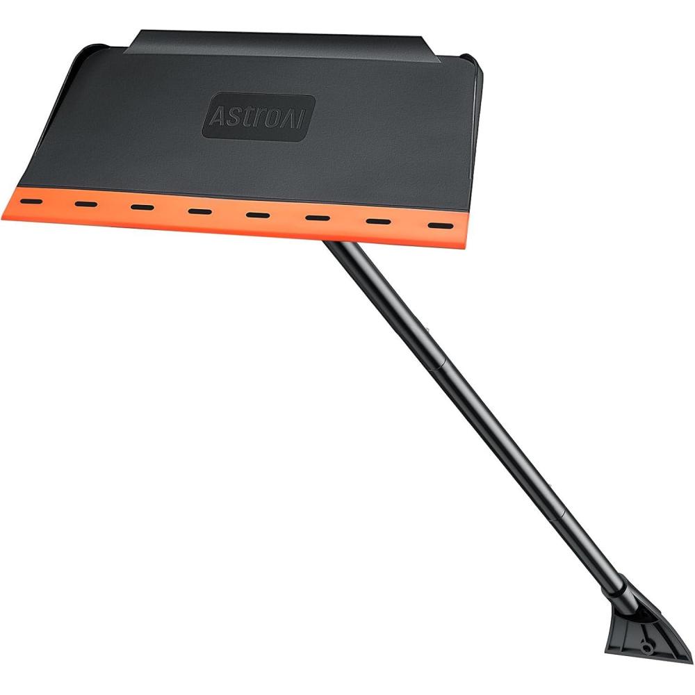 imageAstroAI 48Inch 2in1 Snow Scraper for car Snow Broom and Detachable Ice Scraper with NonAbrasive Silicone Head for Cars Trucks SUVsBlack