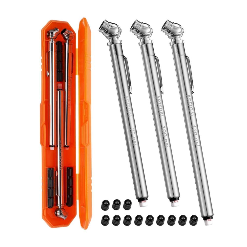 imageAstroAI 5 Pack Pencil Tire Pressure Gauge 1075PSI Stainless Steel Body and Metal Made Nozzle for Vehicles3 Pack