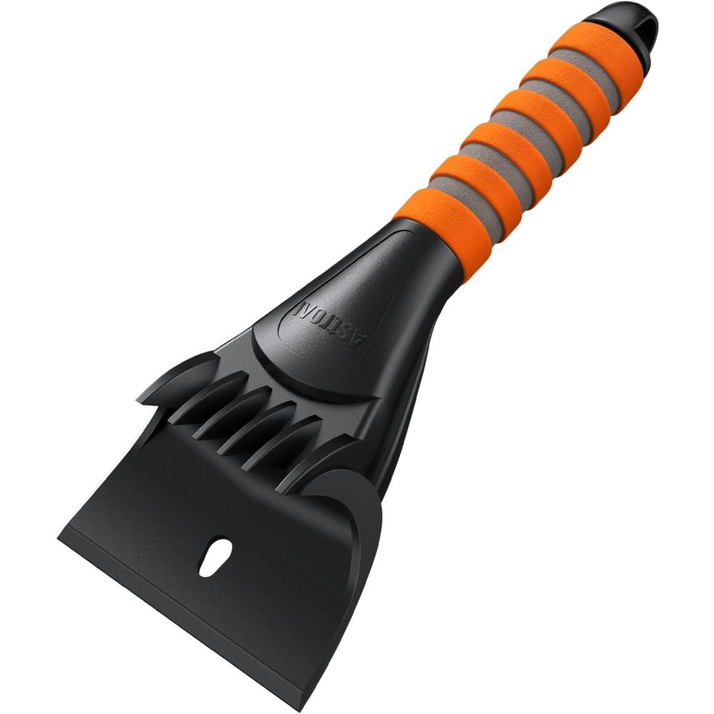 imageAstroAI Ice Scraper for Cars and Small Trucks Dang Near Indestructible Ice Scrapers for Car Windshield from Scrape Frost and IceOrange
