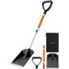 imageAstroAI 62quot HeavyDuty Snow Shovel for Driveway with Adjustable Ergonomic DShape Handle 17Inch Wide Snow Shovel for Car with Stainless Steel Blade Easily Remove Heavy Snow from Driveway YardLightweightOrange Black