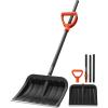 imageAstroAI 62quot HeavyDuty Snow Shovel for Driveway with Adjustable Ergonomic DShape Handle 17Inch Wide Snow Shovel for Car with Stainless Steel Blade Easily Remove Heavy Snow from Driveway YardHeavy DutyOrange Black