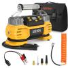 imageAstroAI Portable 160 PSI DC Heavy Duty Tire Inflator Pump Auto Shutoff with Screen Dual Cylinders ampamp Dual Motors 12V Air Compressor for SUVs RVs ORVs Cars Air Mattresses etc YellowNO ACYellow
