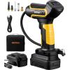 imageAstroAI Tire Inflator Air Compressor Cordless Car Tire Pump with 20V Rechargeable Liion Battery 150 PSI Portable Handheld Air Pump with 12 V Car Power Adapter for Cars Motorcycles LS40791C1 Yellow