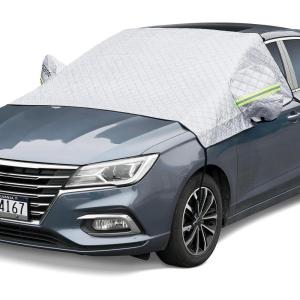 AstroAI Car Windshield Snow Cover, Windshield Cover for ice and Snow, Frost Windshield Cover for Ice, 2*Removal Side Mirror Protector, Windproof UV Sunshade Cover for Cars, SUVs, Vans(Glacier Silver)