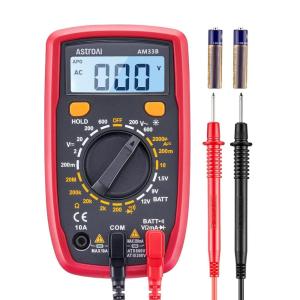 AstroAI Digital Multimeter Tester 2000 Counts with DC AC Voltmeter and Ohm Volt Amp Meter; Measures Voltage, Current, Resistance, Continuity and Diode, Blue(Black)
