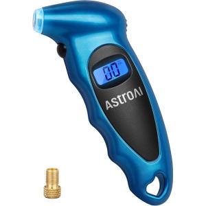 AstroAI Digital Tire Pressure Gauge 0-150PSI, Accurate in 0.1 Increments, Backlit LCD and Presta Valve Adaptor Included, 4 Units of Measurement for Car Truck Bicycle, Red(Blue)