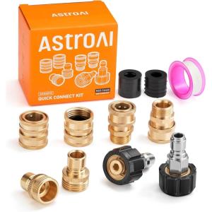 AstroAI Pressure Washer Quick Connect Kit: M22 14mm Swivel, 3/8” & 3/4″ Quick Disconnect Adapters for Enhanced Flexibility