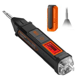 AstroAI VTS1000H Voltage Tester with Screwdriver, Non-Contact Electrical Tester, Dual Range AC 12V/70V-1000V, Live Wire Test, Wire Breakpoint Finder, Audible Alarm, LCD Percentage Display, Orange(Orange)