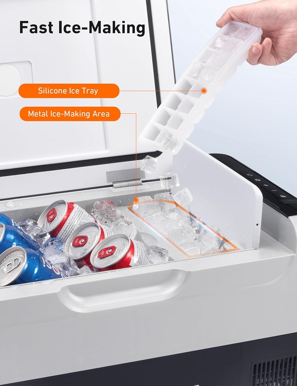 imageAstroAI 12 Volt Car Refrigerator 12V Portable Freezer Camping Fridge Cooler 468 with 1224V DC ampamp 110V AC for Car RV Truck Van Boat for Camping Travel Fishing Outdoor