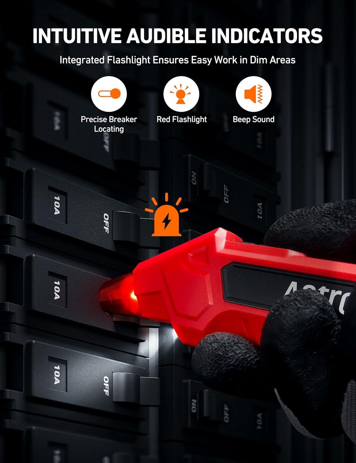 imageAstroAI Circuit Breaker Finder with GFCI Outlet Tester Electrical Tester Tool for HomeWorkshop Circuit Tracing Quickly Locates Breakers with Indicators