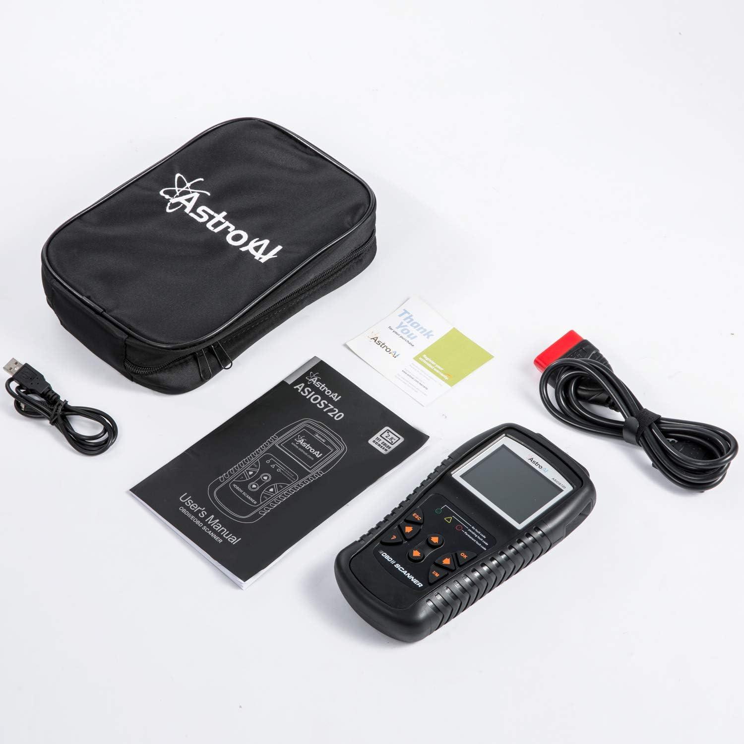 imageAstroAI Enhanced OBD2 Scanner OS720 Professional OBD II Auto Check Engine Code Reader Car Diagnostic Tool Automotive Vehicle Scanner Black