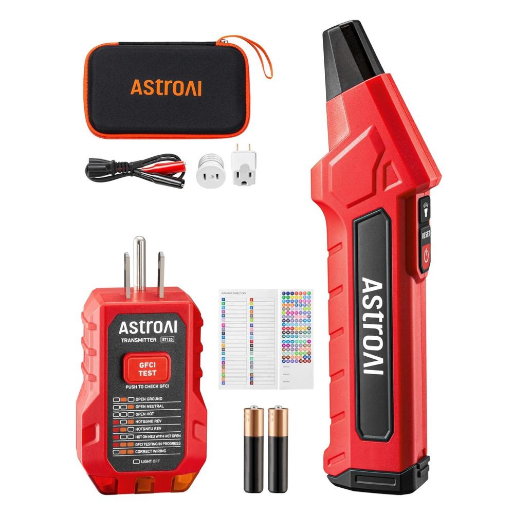 imageAstroAI Circuit Breaker Finder with GFCI Outlet Tester Electrical Tester Tool for HomeWorkshop Circuit Tracing Quickly Locates Breakers with Indicators