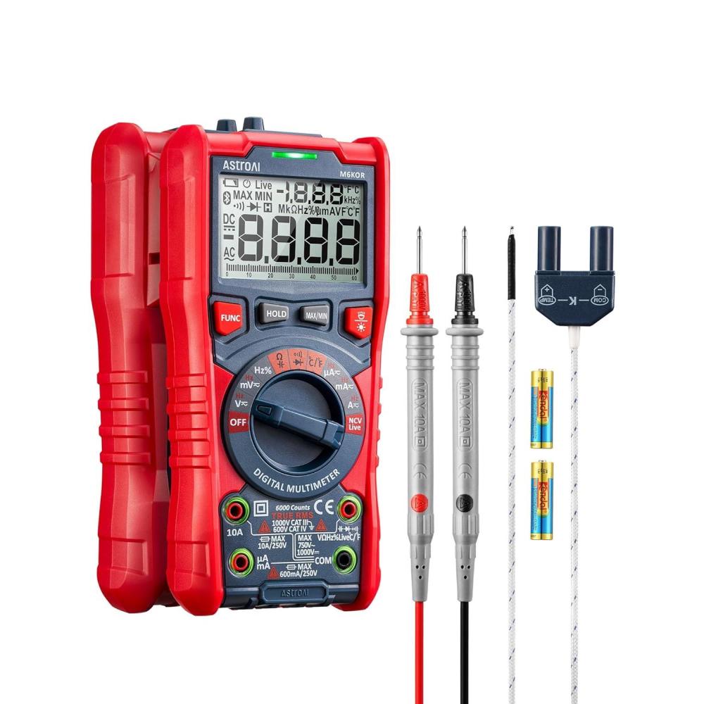 imageAstroAI Digital Multimeter TRMS 6000 Counts AutoRanging Voltage Tester Voltmeter Measuring ACDC Voltage Current Capacitance Resistance Frequency Temperature Continuity Diodes with NCV6000