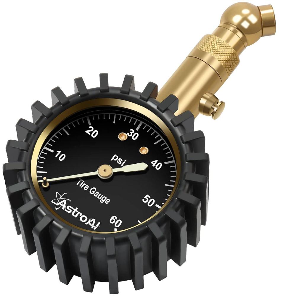 imageAstroAI Tire Pressure Gauge 6170 PSI Large 2quot Easy Read Glow Dial Tire Gauge Certified ANSI B4011 Accurate Compatible for Bicycle Car SUV Truck ampamp Motorcycle60PSI