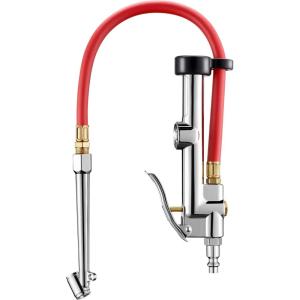 AstroAI 25.6” Heavy-Duty Tire Pressure Gauge with Inflator, Dual Head Chuck ANSI B40.1 Accurate Tire Inflator with Pressure Gauge, 10-120PSI, Compatible with 1/4″ NPT Air Compressor