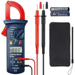 AstroAI Digital Clamp Meter 2000 Counts, Multimeter Amp Meter with Auto Ranging; Measures Voltage Tester, AC Current, Resistance, Continuity; Tests Diodes(Small)