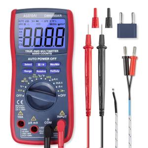 AstroAI Digital Multimeter and Analyzer TRMS 6000 Counts Volt Meter Ohmmeter Auto-Ranging Tester; Accurately Measures Voltage Current Resistance Diodes Continuity Duty-Cycle Capacitance Temperature(Blue)