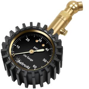 AstroAI Tire Pressure Gauge 6-170 PSI, Large 2″ Easy Read Glow Dial Tire Gauge, Certified ANSI B40.1(1%) Accurate, Compatible for Bicycle, Car, SUV, Truck & Motorcycle(60PSI)