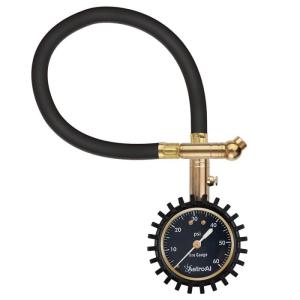 AstroAI Tire Pressure Gauge for Cars with Backlit LED, Solid Brass with Rubber Hose, Air Bleeder Valve, ANSI B40.7 Grade 2A(±0.5%), 3-250PSI(0-60PSI)