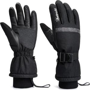 AstroAI Waterproof Gloves, Snow Gloves with Touchscreen, Warm Winter Gloves for Men Women, for Cold Weather Running Cycling Snowboarding Driving Outdoor Work