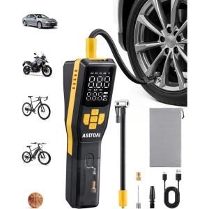 AstroAI 150 PSI Tire Inflator Portable Air Compressor for Car Tires, Cordless Bike Pump with LCD Display, Auto Shut-Off, 5 Modes Air Pump for Car Motorcycle Bicycle Balls, LED Light & Storage Design